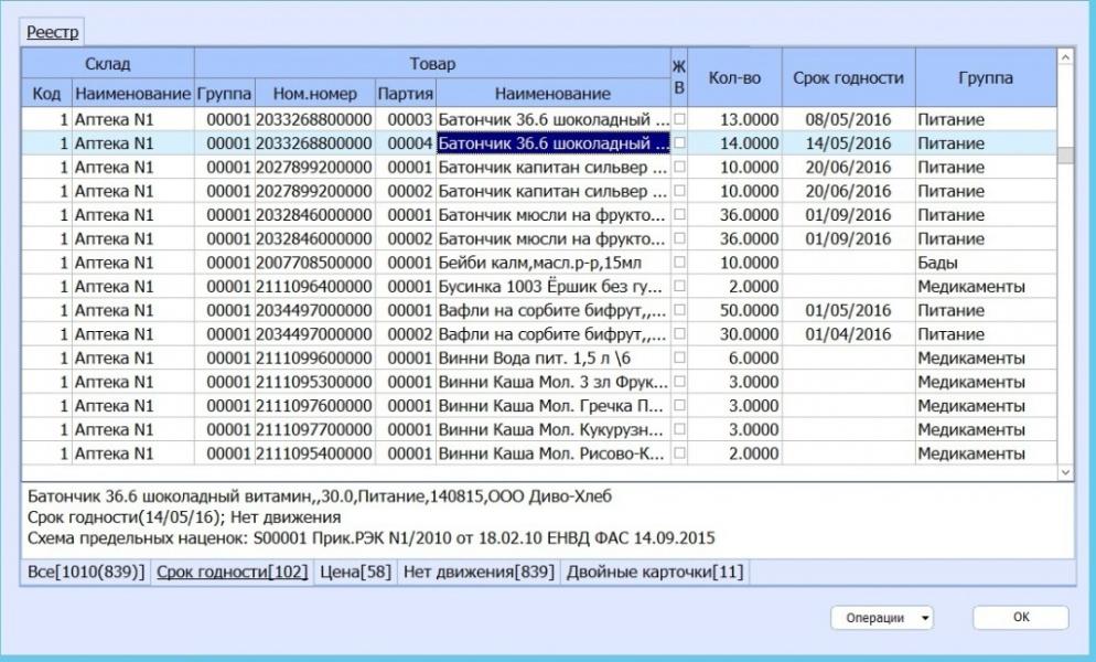БЭСТ-5.Аптека. Контроль сроков годности6